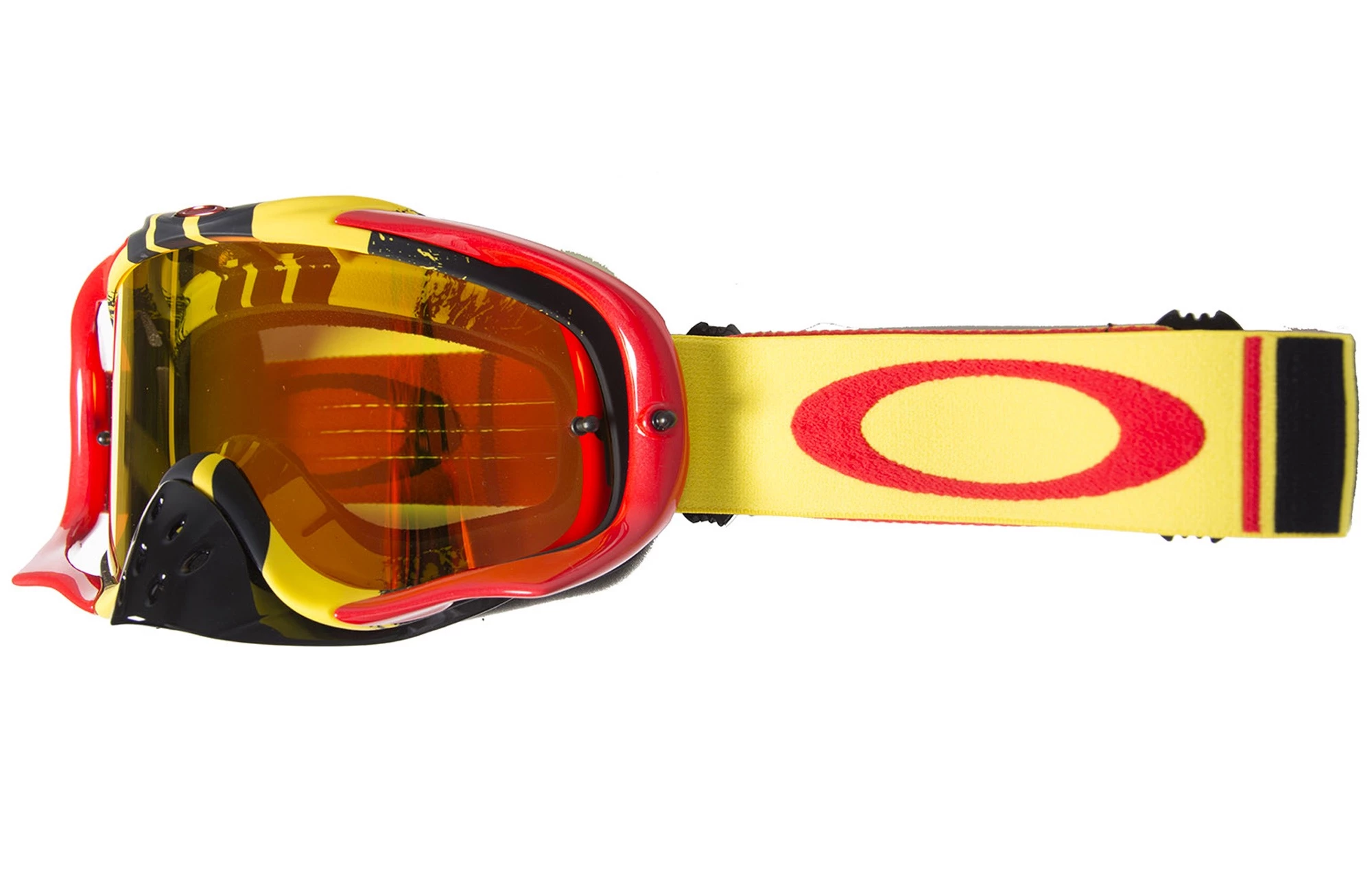 MASQUE OAKLEY CROWBAR MX PINNED RACE YELLOW/RED IRID FIRE + CLEAR 1 MASQUE OAKLEY CROWBAR MX PINNED RACE YELLOW/RED IRID FIRE + CLEAR