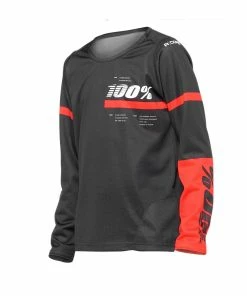 MAILLOT MANCHES LONGUES 100% KIDS R-CORE BLACK/RED