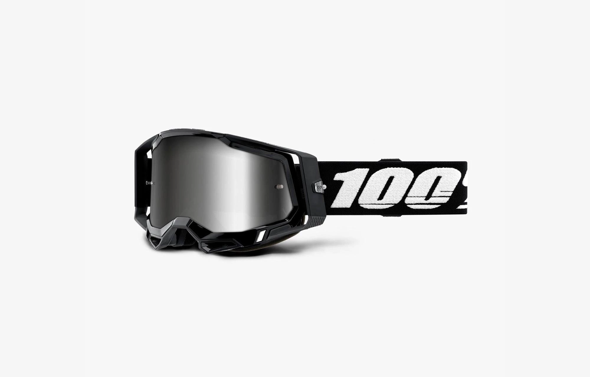 MASQUE 100% RACECRAFT BLACK - MIRROR SILVER LENS 1 MASQUE 100% RACECRAFT BLACK - MIRROR SILVER LENS