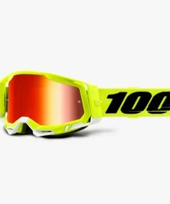 MASQUE 100% RACECRAFT YELLOW - MIRROR RED LENS