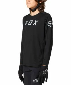 MAILLOT MANCHES LONGUES KIDS FOX DEFEND BLACK -Transmission vélo de route Ventes 2023 T21MLFOXKDEBK 02 2000
