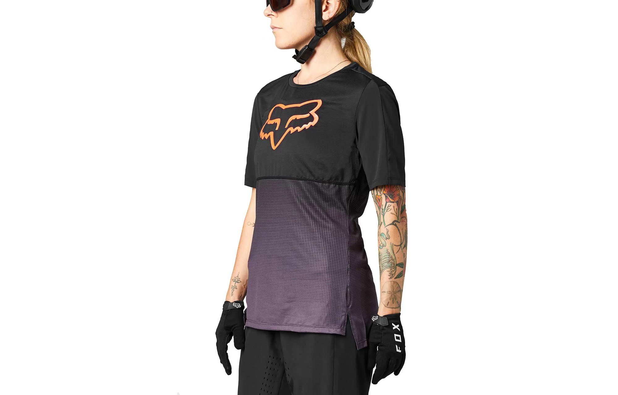 MAILLOT MANCHES COURTES FOX WOMEN FLEXAIR BLACK/PURPLE 3 MAILLOT MANCHES COURTES FOX WOMEN FLEXAIR BLACK/PURPLE – Image 3