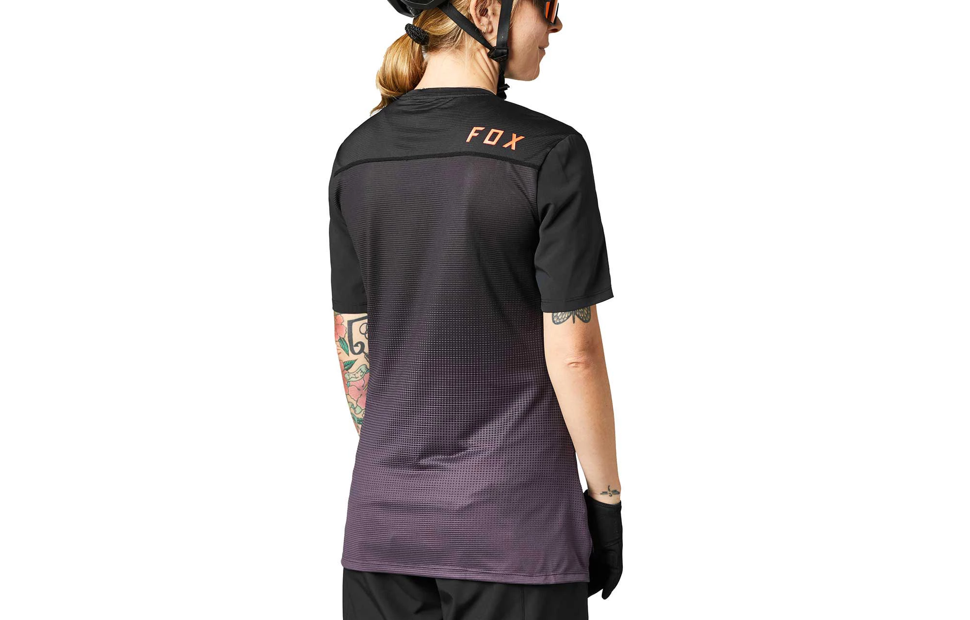 MAILLOT MANCHES COURTES FOX WOMEN FLEXAIR BLACK/PURPLE 4 MAILLOT MANCHES COURTES FOX WOMEN FLEXAIR BLACK/PURPLE – Image 4