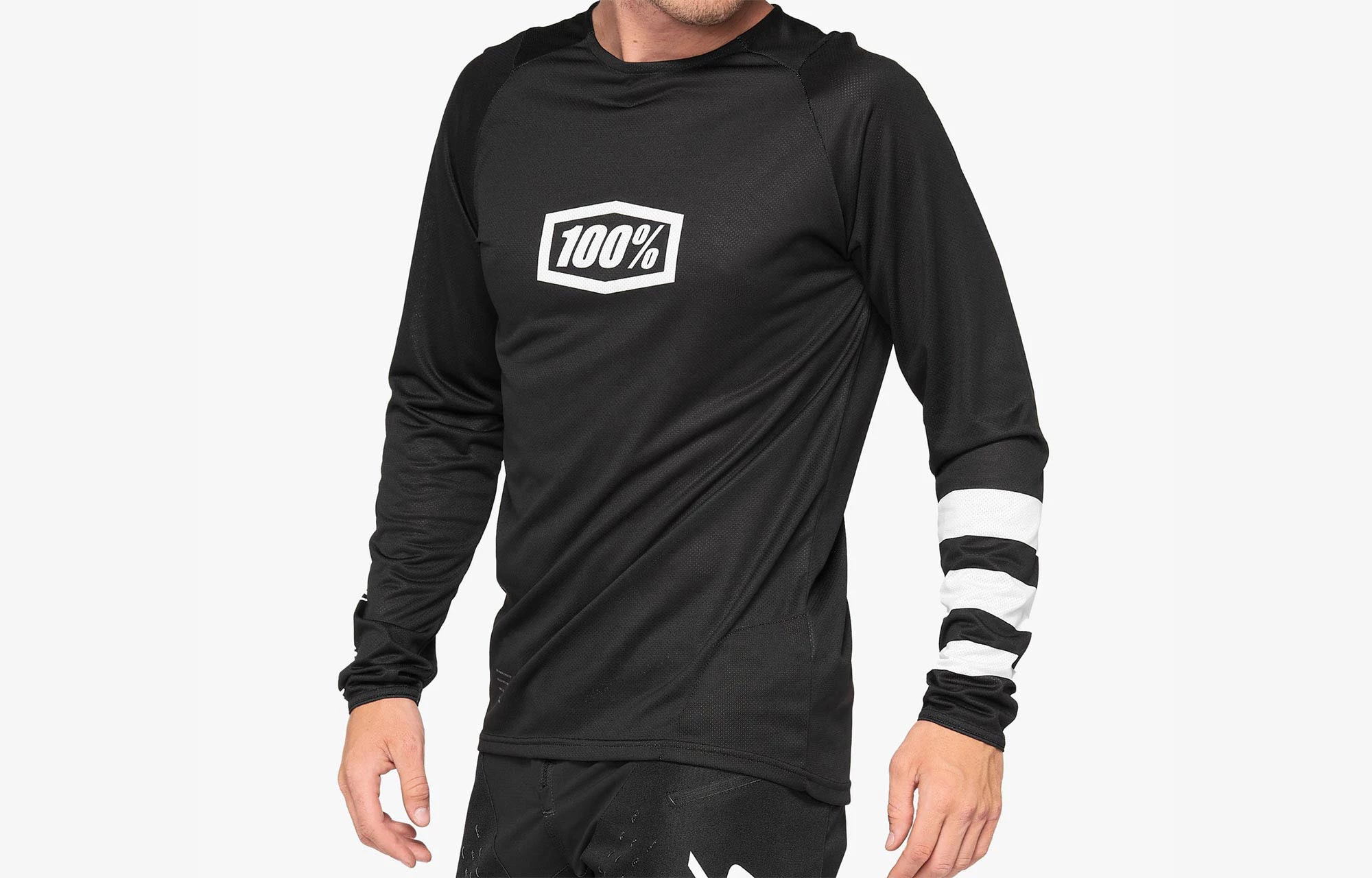 MAILLOT MANCHES LONGUES 100% R-CORE BLACK/WHITE 3 MAILLOT MANCHES LONGUES 100% R-CORE BLACK/WHITE – Image 3