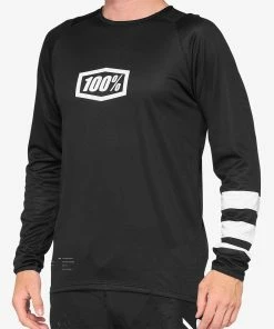 MAILLOT MANCHES LONGUES 100% R-CORE BLACK/WHITE