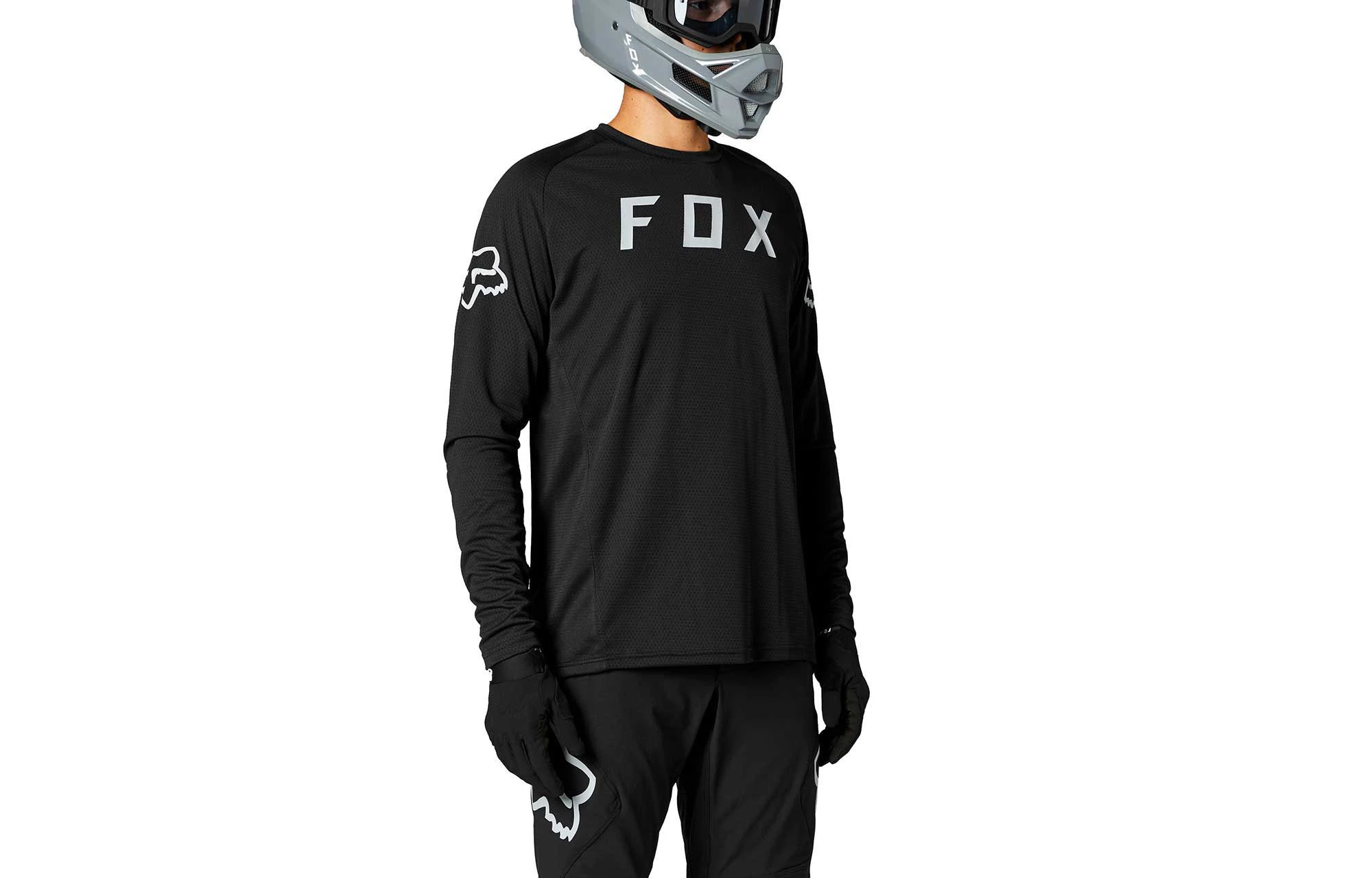 MAILLOT MANCHES LONGUES FOX DEFEND BLACK 1 MAILLOT MANCHES LONGUES FOX DEFEND BLACK