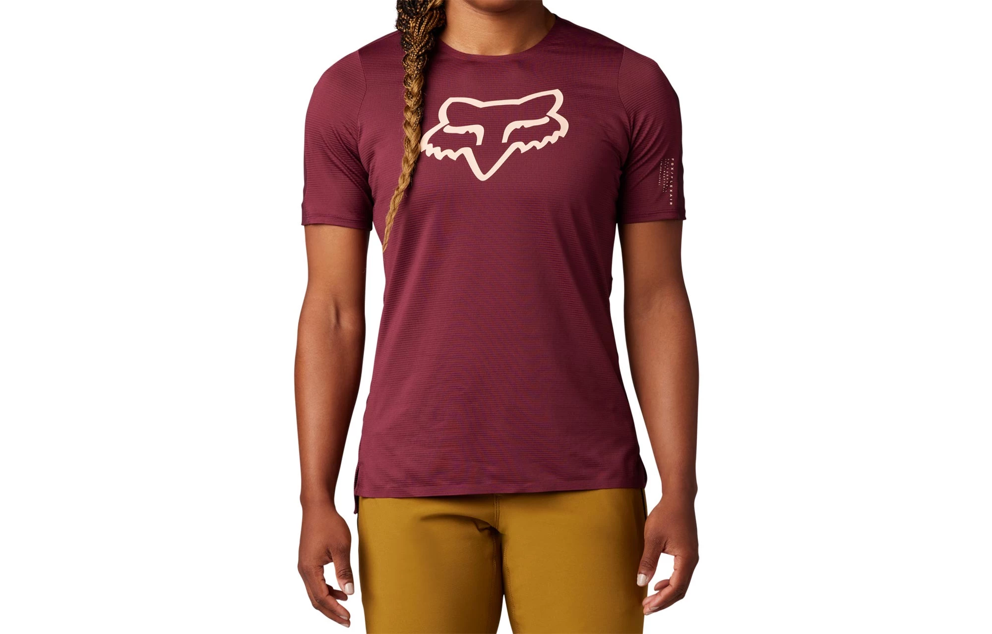 MAILLOT MANCHES COURTES FOX WOMEN FLEXAIR DARK MAROON 2 MAILLOT MANCHES COURTES FOX WOMEN FLEXAIR DARK MAROON – Image 2